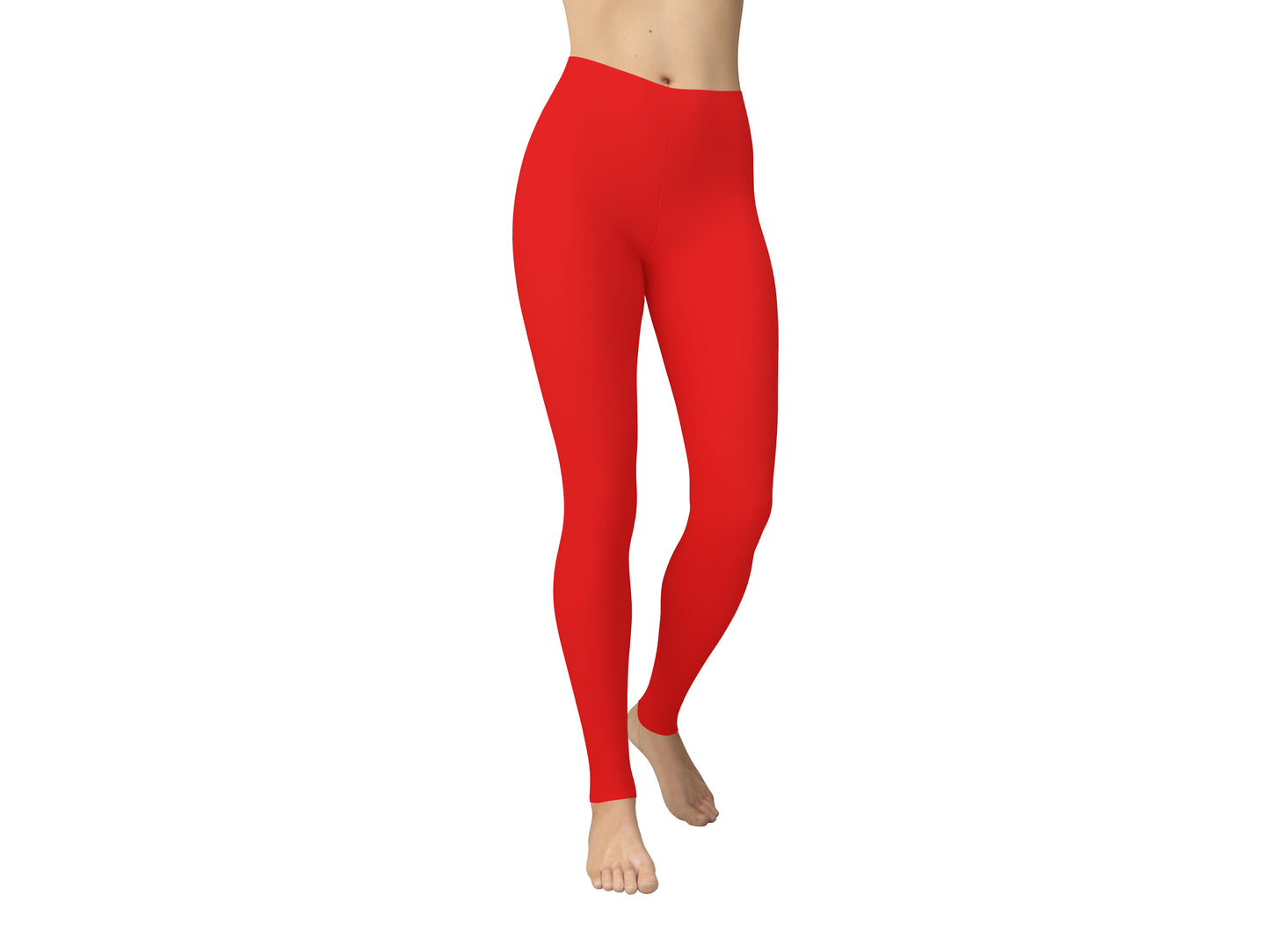 JAMBY Bright Red Solid Yoga Leggings