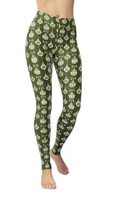 Green Ornament Christmas Jamby Leggings